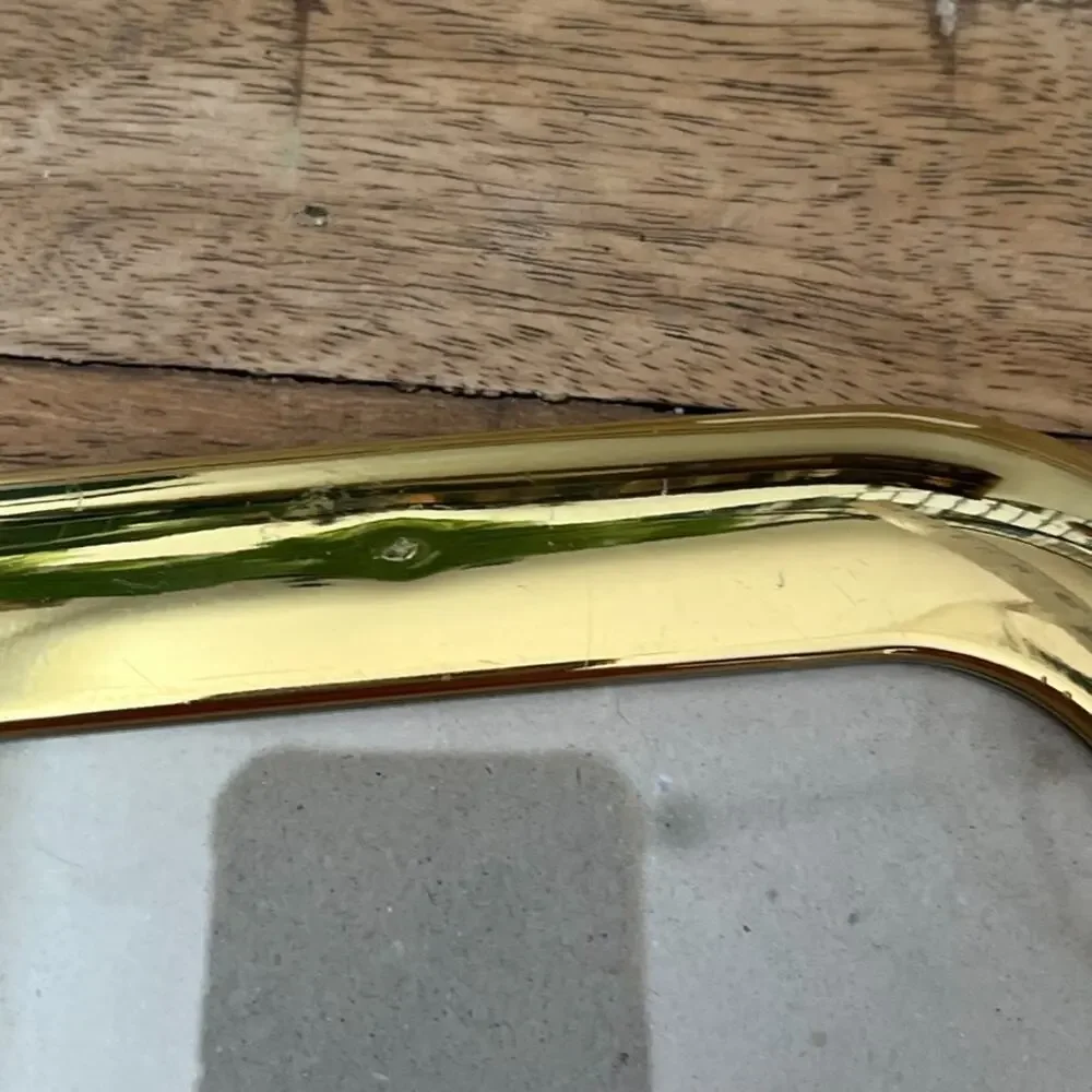Vintage MCM Gold-Toned Brass Picture Frame 4.5